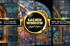 Sacred Window Digital Papers - 04 variations Product Image 1