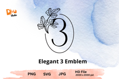 Elegant Emblem Monogram - Botanical Letter SVG | JPG | PNG Product Image 1