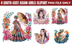 South East Asian Girls Clipart PNG Product Image 1