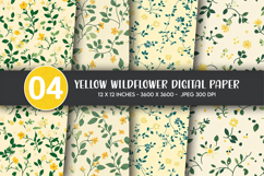 Yellow Wildflower Digital Paper Product Image 1