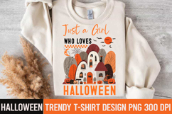 Just a Girl Who Loves Halloween Sublimation PNG Product Image 3