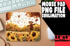 Mouse Pad Autumn Watercolor Scene Sublimation Product Image 1