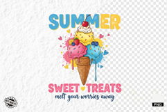 Watercolor Summer Ice Creams Clipart Product Image 1
