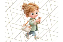Kawaii City Girl PNG Clipart, Soft Dreamy Style Clip Art Product Image 2