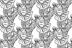 Line art botanical cabbages seamless pattern vector Product Image 1