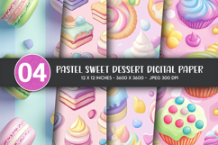 Pastel Sweet Dessert Digital Paper Product Image 1