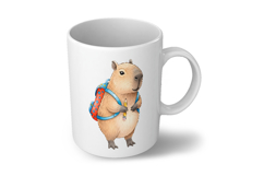 Cute Capybara with Backpack Holding a Pencil Watercolor PNG Product Image 5