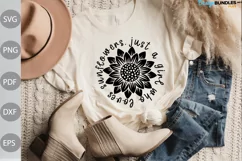 Just A Girl Who Loves Sunflowers SVG Cut Files/ Boho Girl Product Image 1