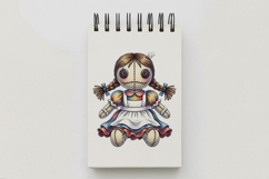 Braided Hair Stitched Doll Rainbow Halloween Voodoo PNG Product Image 5