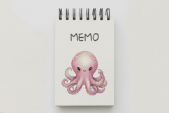 Cute Octopus Marine Animal Pink Tentacles Ocean PNG Summer Product Image 5