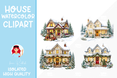 4 Cozy Watercolor House Clipart Product Image 1
