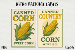 Vintage Food Label PNG Retro Pantry &amp; Packaging Clipart. Product Image 1