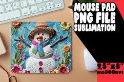 Summer Christmas Snowman Mouse Pad - Winter Festivities Product Image 1