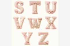 Floral Lace Alphabet PNG Bundle | 26 Feminine Letters, Pink Product Image 4