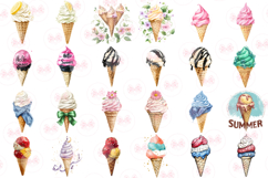 Ice Cream Cone Clipart - Set Of 84 Png Bundle Product Image 4
