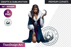 Fantasy Boreal Winter Girl Warrior &amp; Ice Queen Clipart Product Image 1