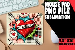 Cozy Mouse Mat Design Sublimation, 3D Heart Product Image 1