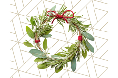 Christmas Wreath Clipart, Holiday Greenery PNG Illustrations Product Image 2