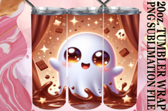 Joyful Spirits 20oz tumbler wrap, 3D Cute Ghost Product Image 1