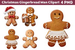 Christmas Gingerbread Man Clipart PNG Product Image 1