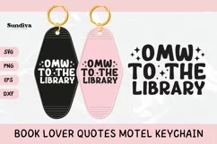 Book Lover Motel Keychain SVG | OMW To The Library Product Image 1