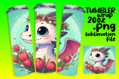 Sublimation Tumbler Template 20oz , Dragon Product Image 1