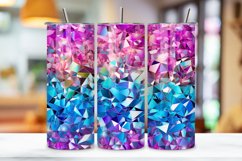 Cosmic Rainbow Glint Ombre Tumbler wrap, Seamless Wrap PNG Product Image 3