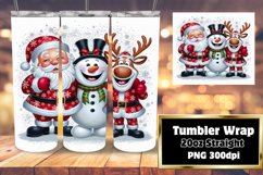 Holiday Snowman Cartoon Tumbler Wrap Sublimation Product Image 1