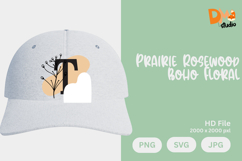 Prairie Rosewood Boho Floral Monogram Product Image 1