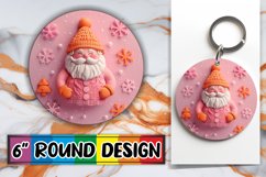 Santa Claus Round Design Sublimation Holiday 3D Product Image 1