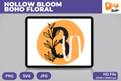 Hollow Bloom Boho Floral Monogram Product Image 1