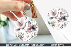 Dove Keychain Sublimation - Valentine Keychain PNG Design Product Image 1