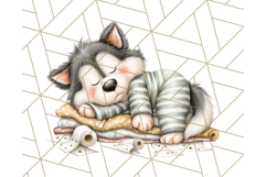 Christmas Pets in Pajamas Clipart PNG, Christmas Png Clipart Product Image 2