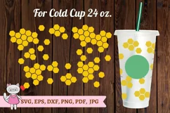 sweet honeycomb , Bee svg for Full Wrap Venti Cold Cup 24 oz Product Image 1