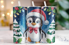Merry Christmas Penguin Tumbler Wrap | Christmas Wrap Product Image 1