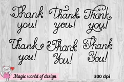 Thank you calligraphy hand lettering cut file svg pdf png Product Image 3