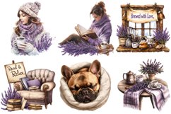 Winter Lavender &amp; Coffee Time Clipart Product Image 2