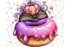 Halloween Donut Clipart PNG, Cute Spooky Doughnut Art Product Image 2