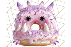 Realistic Halloween Donut Clipart PNG, Spooky Cute Sweets Product Image 2