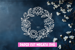 Paper cut floral wreath SVG for paper cutting Product Image 1