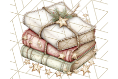 Christmas Book Clipart, Festive Reading PNG Illustrations Product Image 2