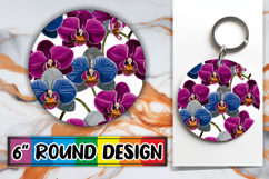 Circle of Joy Keychain Sublimation, Flower Pattern Product Image 1