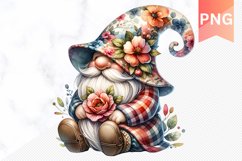 Floral Gnome Sublimation - Clipart PNG Bundle Product Image 6