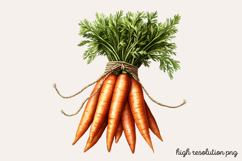 Carrot Watercolor Cliparts Bundle PNG Product Image 14