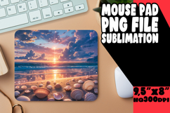 Cheerful Mouse Pad Sublimation Style, Summer Beach Product Image 1
