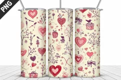 Valentines Love Skinny Tumbler PNG Wrap| Valentines Tumbler Product Image 3