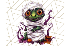 Bright Halloween Dinosaur PNG Clipart with Holiday Elements Product Image 2
