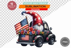 4th Of July Truck - Sublimation 4th of July PNG Product Image 1
