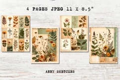 Vintage Flowers &amp; Herbs Collage Pages Printable Botanical Product Image 2