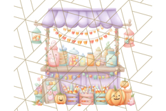 Pastel Halloween Town PNG Clipart, Spooky Shops &amp; Homes Png Product Image 2